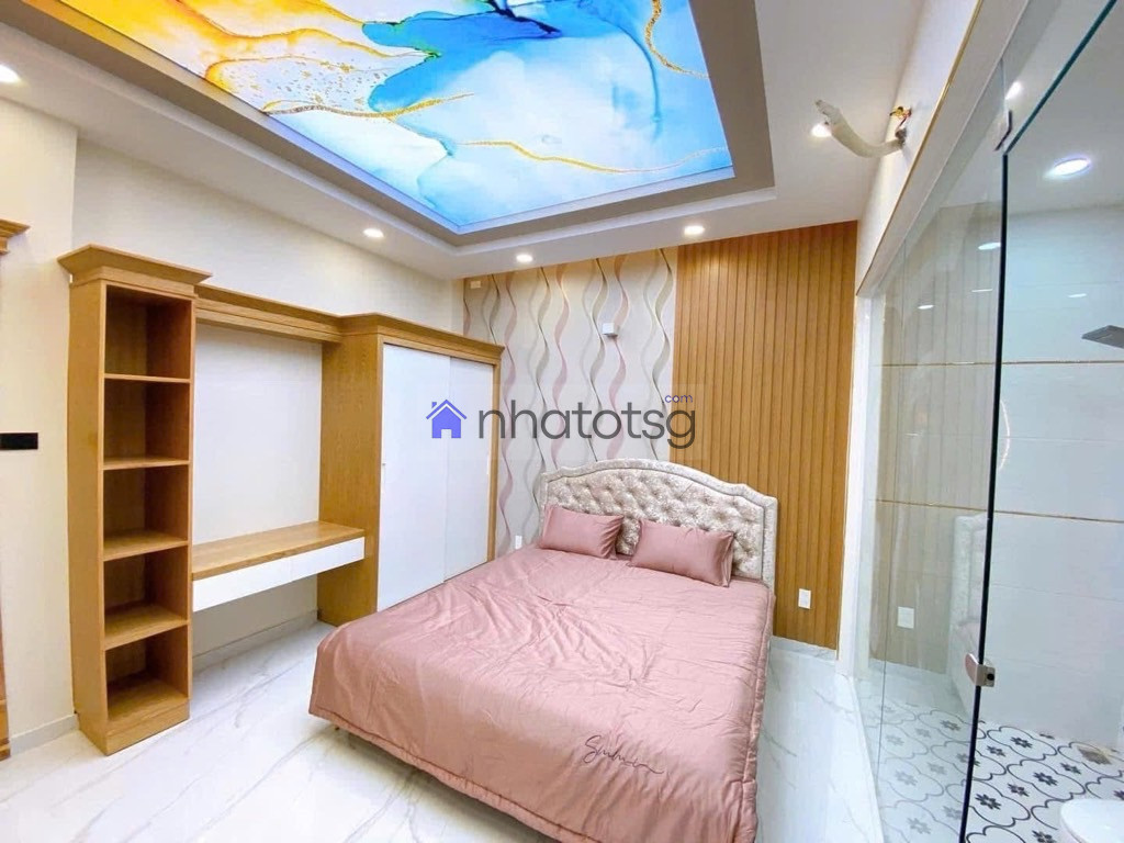 NHÀ ĐẸP FULL NỘI THẤT, HẺM XE TẢI THÔNG, Ô TÔ NGỦ TRONG NHÀ, 5 TẦNG, SỔ VUÔNG A4