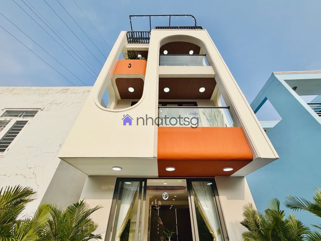 HẺM XE HƠI THÔNG - 1 CĂN RA MẶT TIỀN NGUYỄN VĂN KHỐI - 4 TẦNG SÂN THƯỢNG - FULL NỘI THẤT.