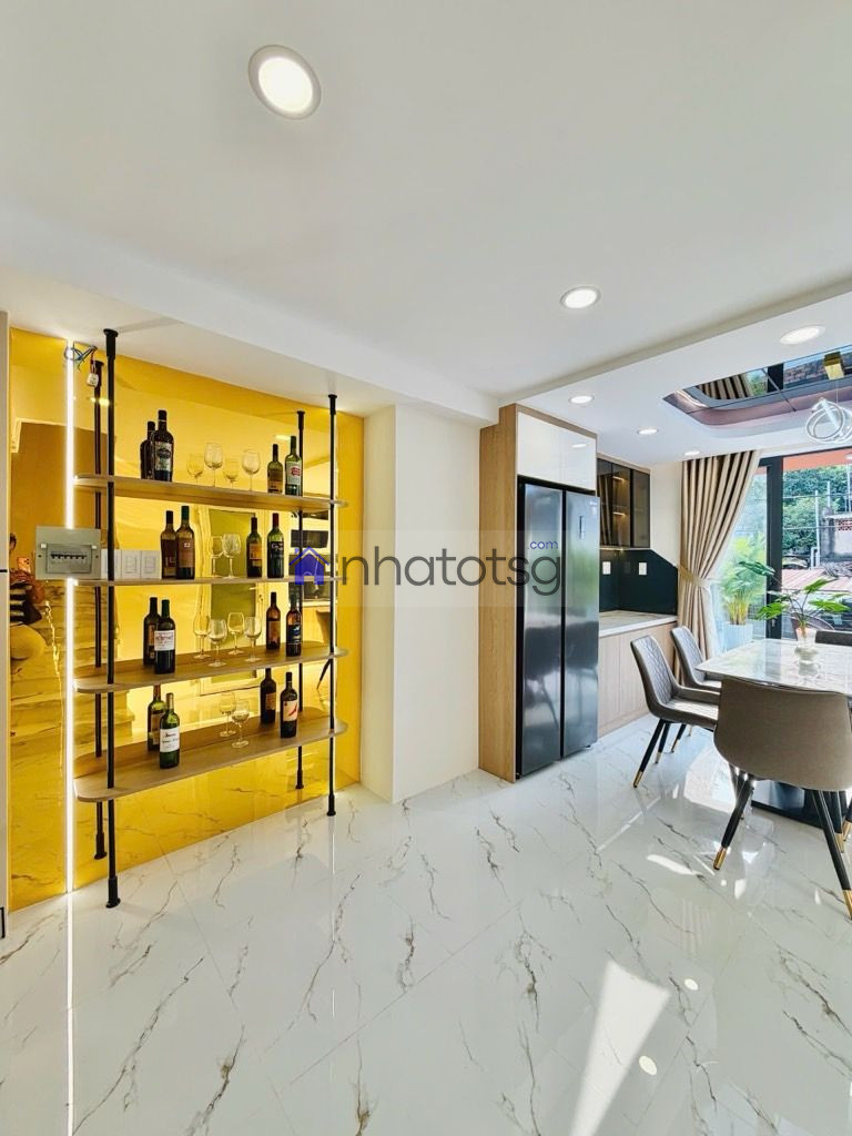 HẺM XE HƠI THÔNG - 1 CĂN RA MẶT TIỀN NGUYỄN VĂN KHỐI - 4 TẦNG SÂN THƯỢNG - FULL NỘI THẤT.