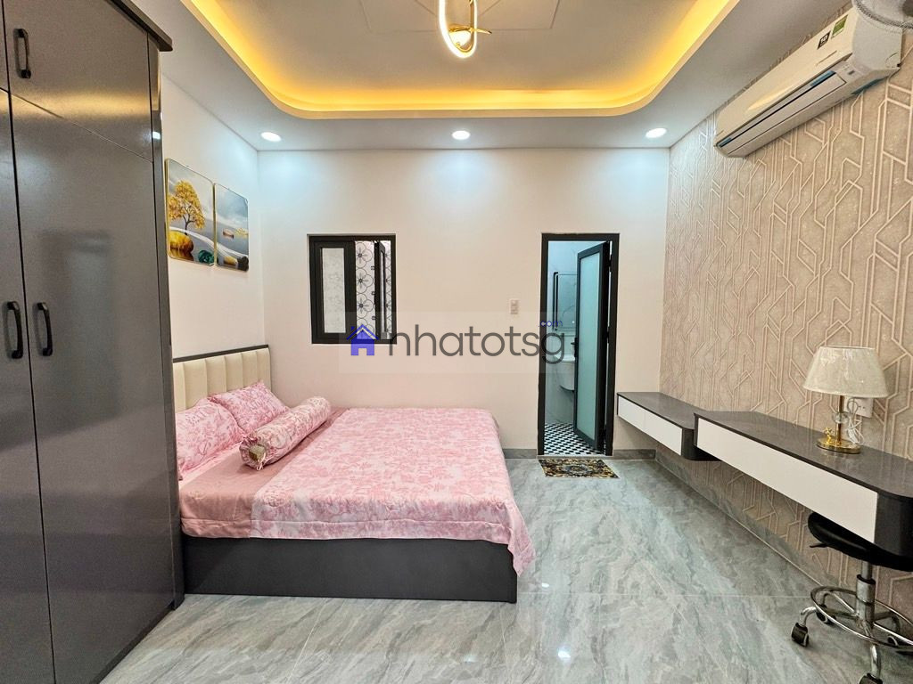 HẺM XE HƠI - 5 TẦNG BTCT + THANG MÁY - MỚI FULL NỘI THẤT - SÁT BÊN BỜ KÈ THAM LƯƠNG