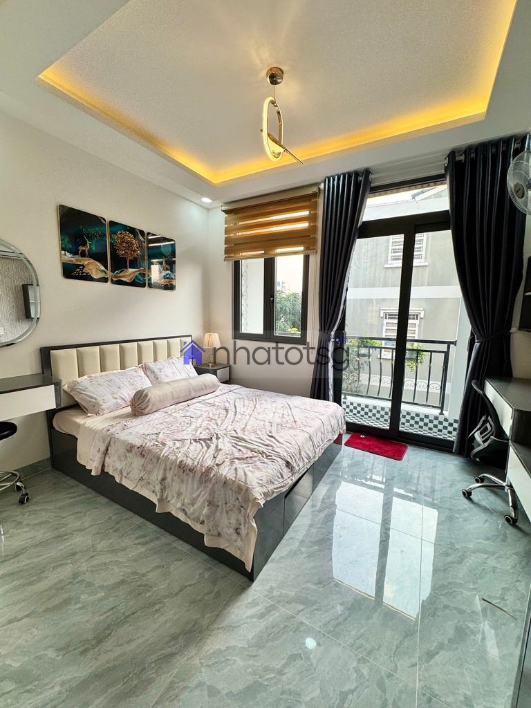 HẺM XE HƠI - 5 TẦNG BTCT + THANG MÁY - MỚI FULL NỘI THẤT - SÁT BÊN BỜ KÈ THAM LƯƠNG