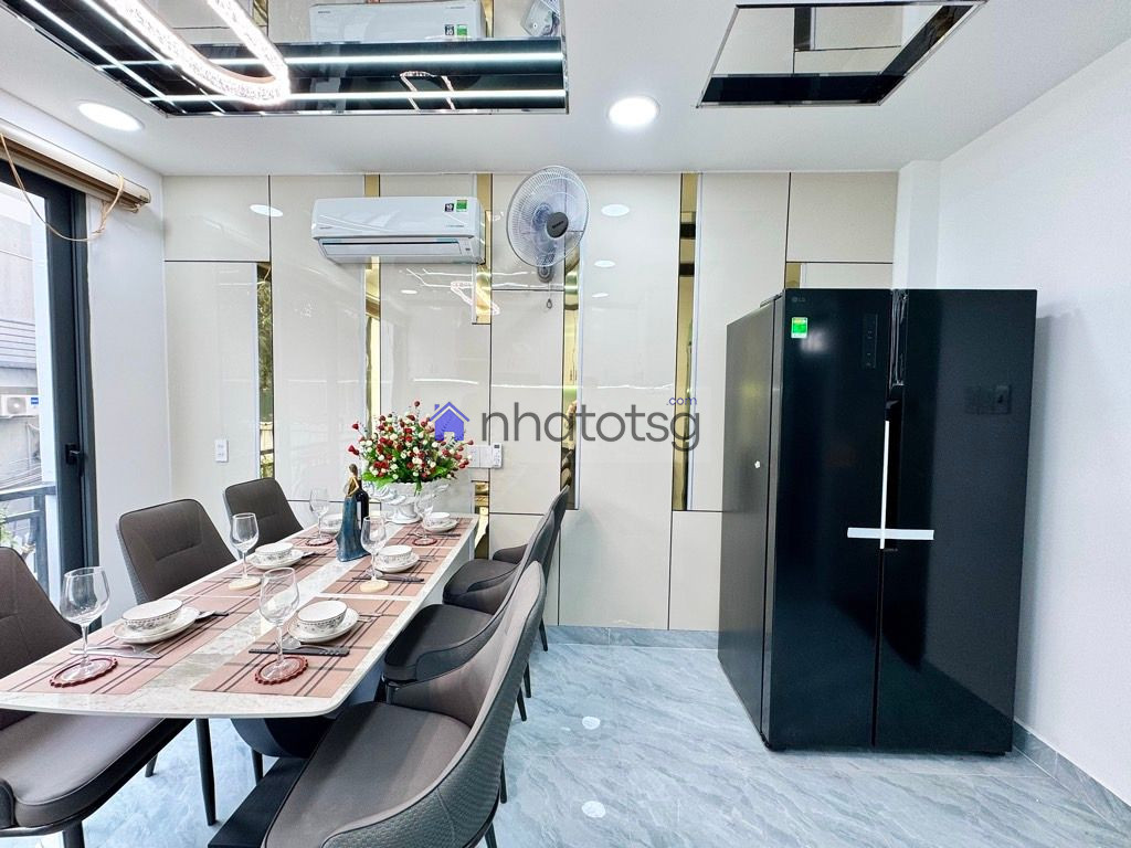 HẺM XE HƠI - 5 TẦNG BTCT + THANG MÁY - MỚI FULL NỘI THẤT - SÁT BÊN BỜ KÈ THAM LƯƠNG