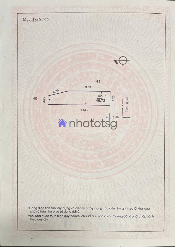 SỔ VUÔNG ĐẸP. HẺM Ô TÔ NHỎ.