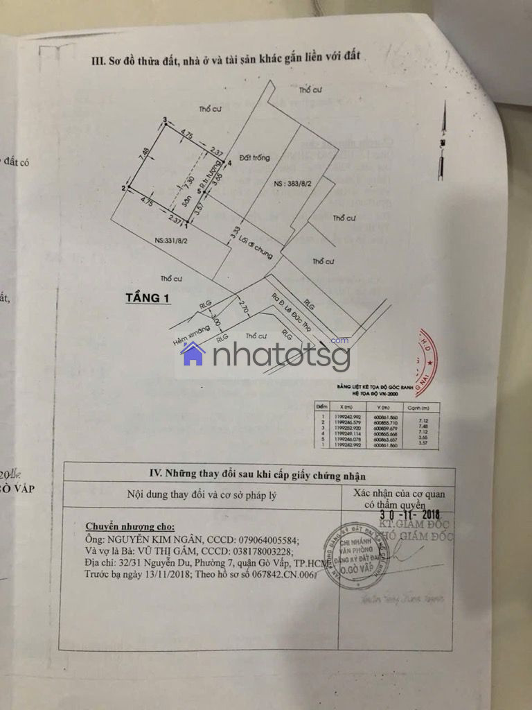 3 TẦNG CÁCH MẶT TIỀN 20M. CÁCH HẺM ÔTÔ 1 CĂN NHÀ - NGANG KHỦNG VUÔNG ĐẸP ( ĐÃ BÁN )