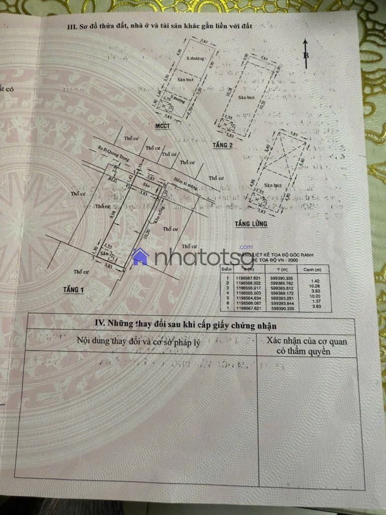 HẺM XE HƠI - 4 TẦNG BTCT - NGAY CHỢ HẠNH THÔNG TÂY.