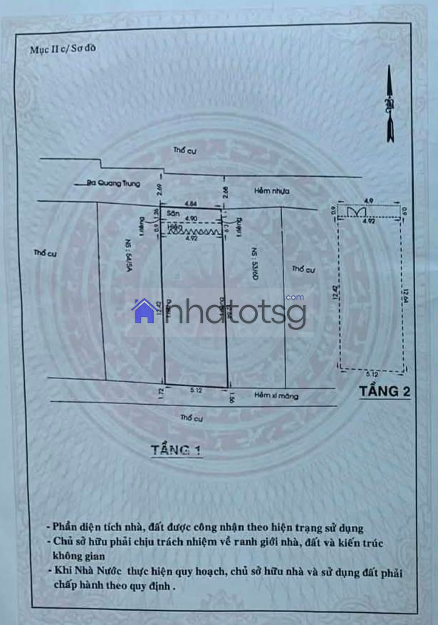 NGAY CHỢ HẠNH THÔNG  TÂY – NGANG GẦN 5M – 2 TẦNG BTCT – HOÀN CÔNG ĐẦY ĐỦ