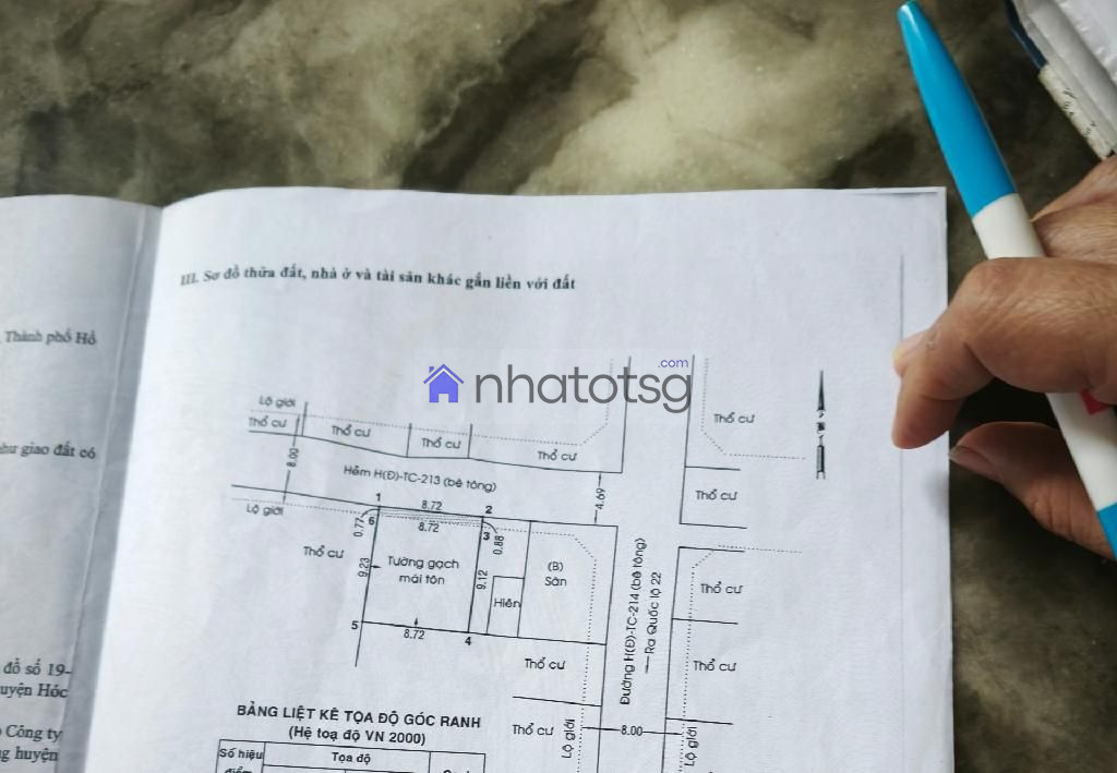 BÁN ĐẤT TẶNG NHÀ CẤP 4. NGANG 9 HIẾM CÓ. ĐƯỜNG THÔNG XE TẢI, NGAY NGÃ TƯ TRUNG CHÁNH.